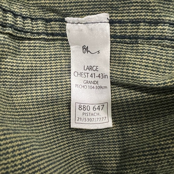 BHS Military Green Button Down Long Sleeve Shirt - Picture 6 of 7